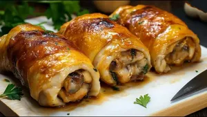 طرز پخت غذای ایتالیایی با ران مرغ و قارچ