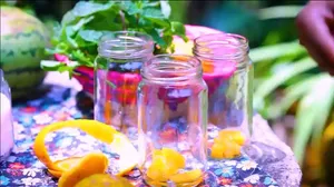 پخت غذای سنتی سریلانکا با میگو، مرغ و سبزیجات در روستا