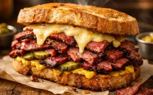 طرز تهیه ساندویچ پاسترامی گرم با پنیر