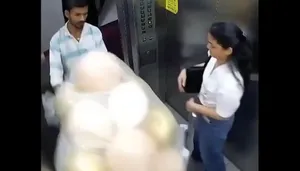 انفجار بادکنک‌های گازی در آسانسور دو نفر را راهی بیمارستان کرد