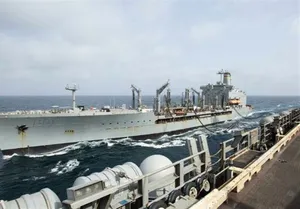 لحظه تصادف دو ناو ارتش آمریکا در منطقه کارائیب