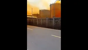 آتش‌سوزی و نشت مواد شیمیایی در شهر سیلگون اندونزی